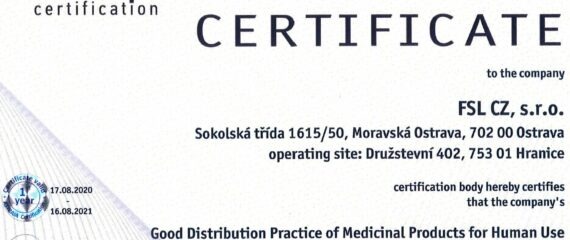 Our company was recertified for GDP – Good Distribution Practice succesfully